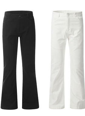 Goinsk微喇休闲裤男生春秋季微弹白色阔腿裤黑色美式cleanfit裤子
