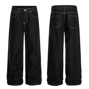 Goinsk 美式复古丹宁原牛直筒牛仔裤男加绒老钱新贵风拖地阔腿裤