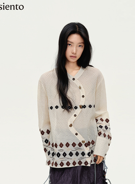 me siento 26SS镂空格纹不对称提花衬衫