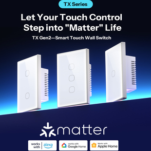 Sonoff T6 智能WiFi墙壁触摸面板 易微联远程控制Matter开关定时