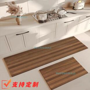 仿木纹厨房专用大尺寸地垫防水防油易清洗地毯自由裁剪可满铺定制