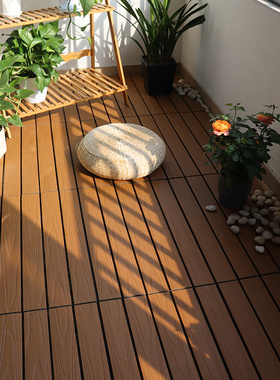 户外地板花园露台自铺防腐木塑室外庭院地面铺设共挤塑木阳台改造
