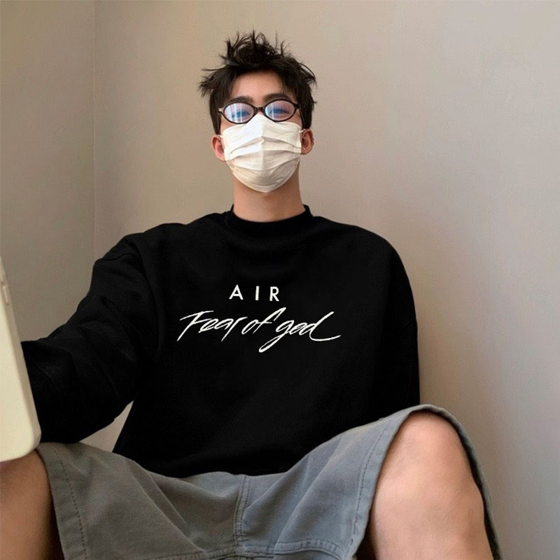 FOG CRAZY FEAR OF GOD小众美式潮牌男女情侣秋冬季加绒圆领卫衣