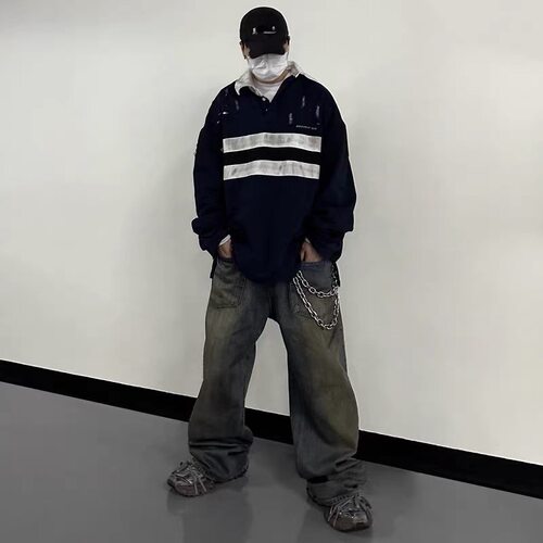 正品GRAILZ做旧破坏POLO衫卫衣