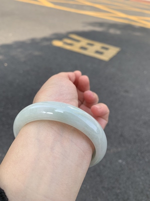 58-14-8缅甸纯天然A货翡翠淡淡绿细腻宽版证书807保真