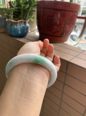 63-13.3-8.6缅甸纯天然A货翡翠阳绿白底青证书237保真