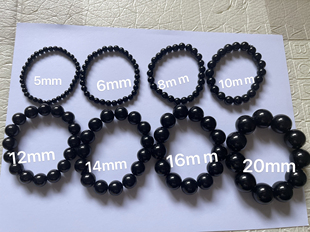 纯天然A货翡翠墨翠手串手链钢琴黑亮黑色不漏白男女招财证书保真