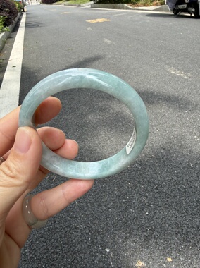 60-12.6-8缅甸纯天然A货翡翠天空蓝雪花棉证书970天然完美保真