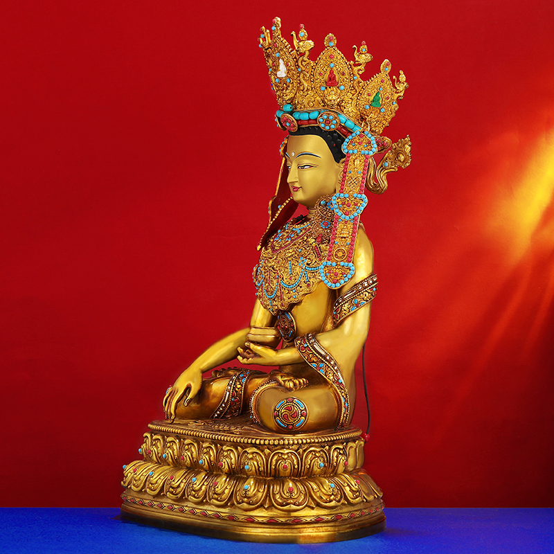 觉沃佛佛像觉悟佛西藏藏式家用释迦牟尼佛十二岁等身像铜佛像摆件