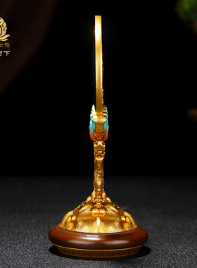 慧宝准提镜摆件铜家居摆件准提宝镜用品19cm