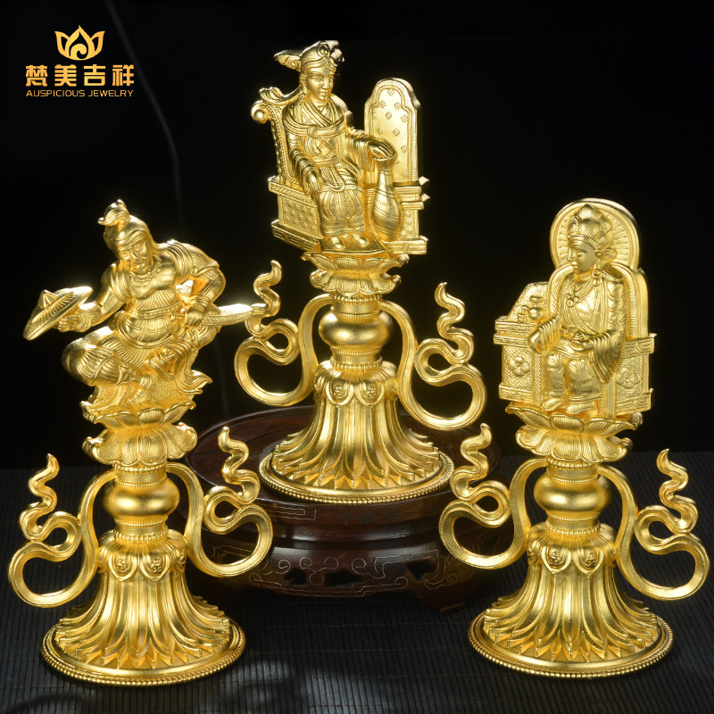 梵美吉祥足银藏传轮王七政宝佛堂家居供具迷你彩绘七珍宝桌面摆件