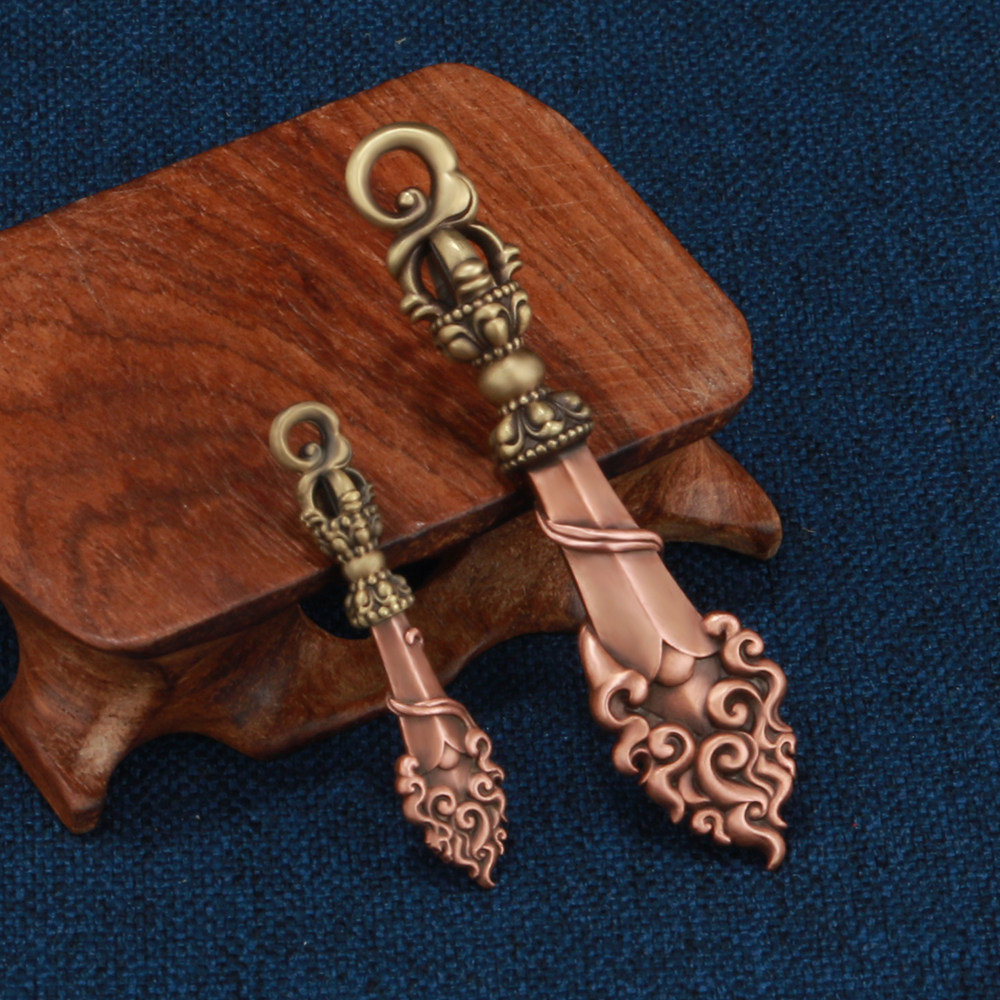 纯全铜藏式文殊菩萨智慧箭文殊剑个性复古吊坠情侣项链配饰挂件