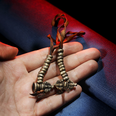 铃杵计数器手串手拨数计DIY配饰藏式复古文玩卡子青铜记数器配件