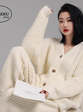 珊瑚绒睡衣女冬大码华夫格家居服