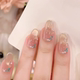 曼辞纯手工穿戴甲假指甲猫眼钻石裸色冰透腮红显白美甲贴片新娘甲