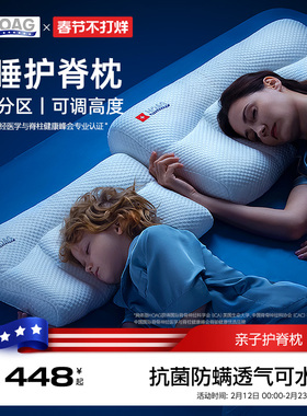 霍格Hoag护脊枕头成人护颈椎助睡眠睡觉专用枕芯四季通用可水洗