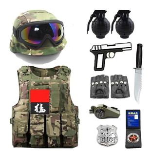 儿童吃鸡马甲套装特种兵战术背心对战背衣防弹衣真人CS全套装备