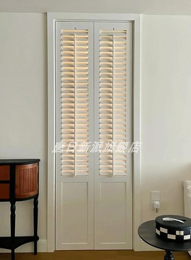 木百叶门折叠门衣帽间门衣柜折叠门实木百叶窗活动百叶隔断门柜门