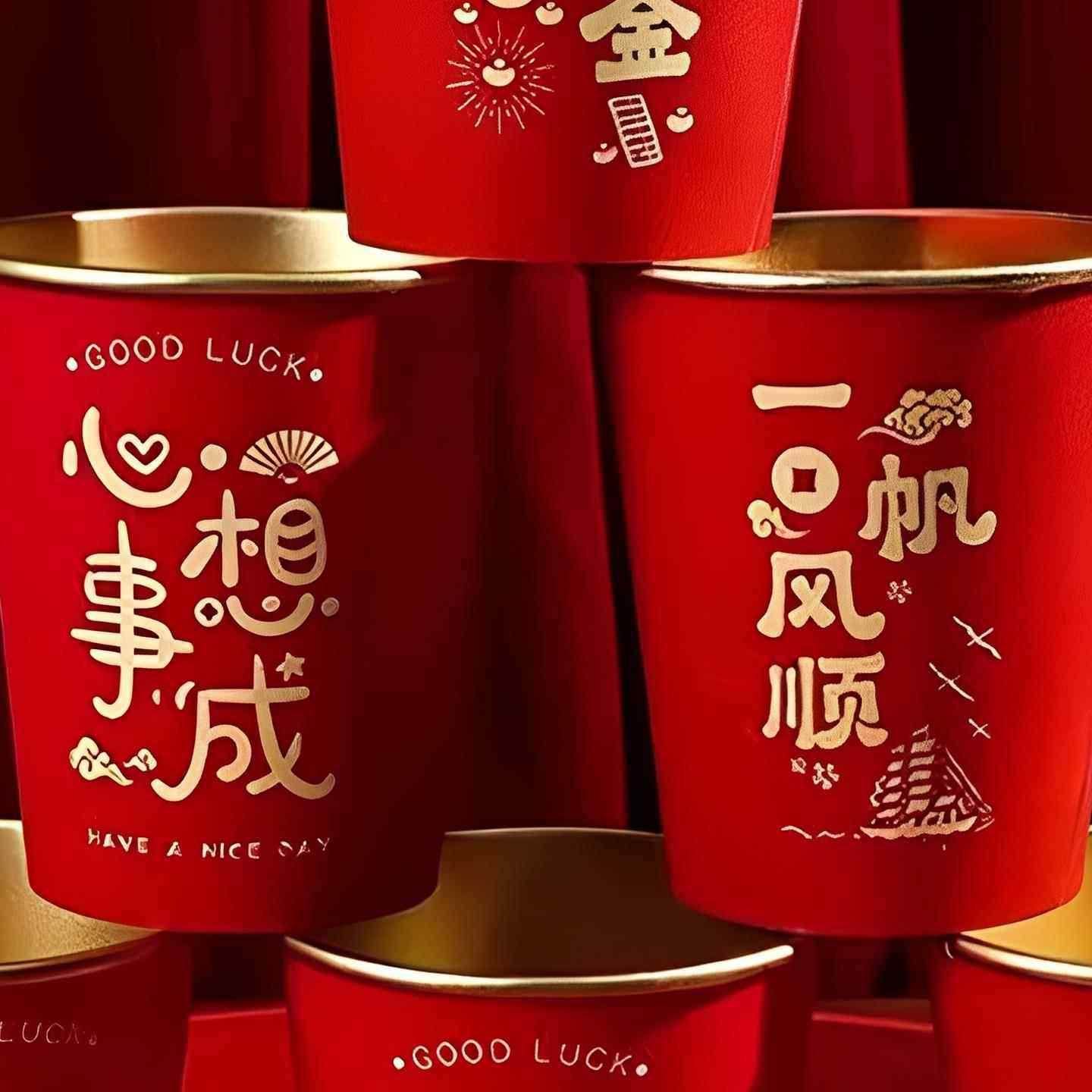 纸杯一次性杯子红色乔迁结婚喜庆杯子家用商用加厚加硬福字茶水杯,餐饮具,纸杯,淘宝优惠券,粉丝福利购,淘宝优惠卷