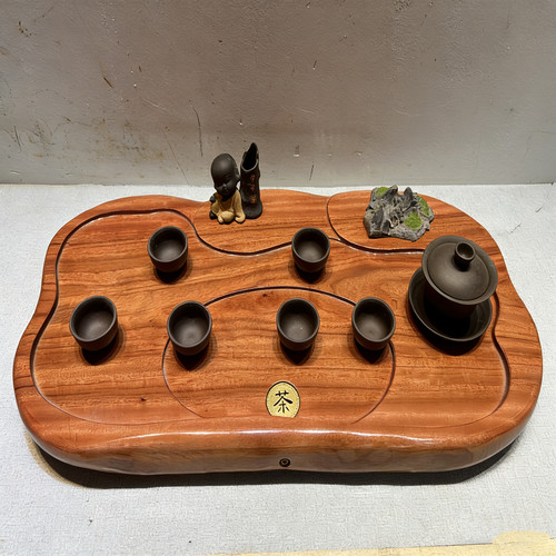 整块香樟木茶盘实木雕刻中式家用茶台排水茶海简约功夫茶具茶托盘