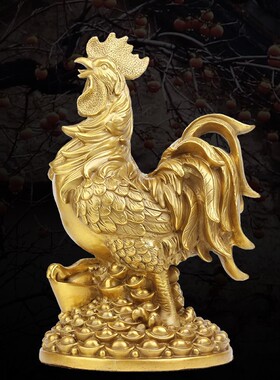 工艺金鸡独立风水家居客厅元宝