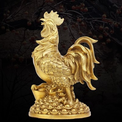 工艺金鸡独立风水家居客厅元宝