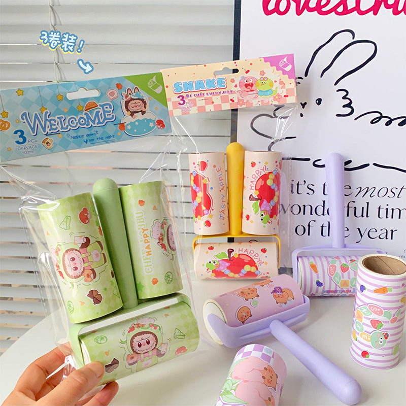德国精工卡通粘毛器家用粘毛滚筒宠物除毛器毛发粘毛器可撕式纸加