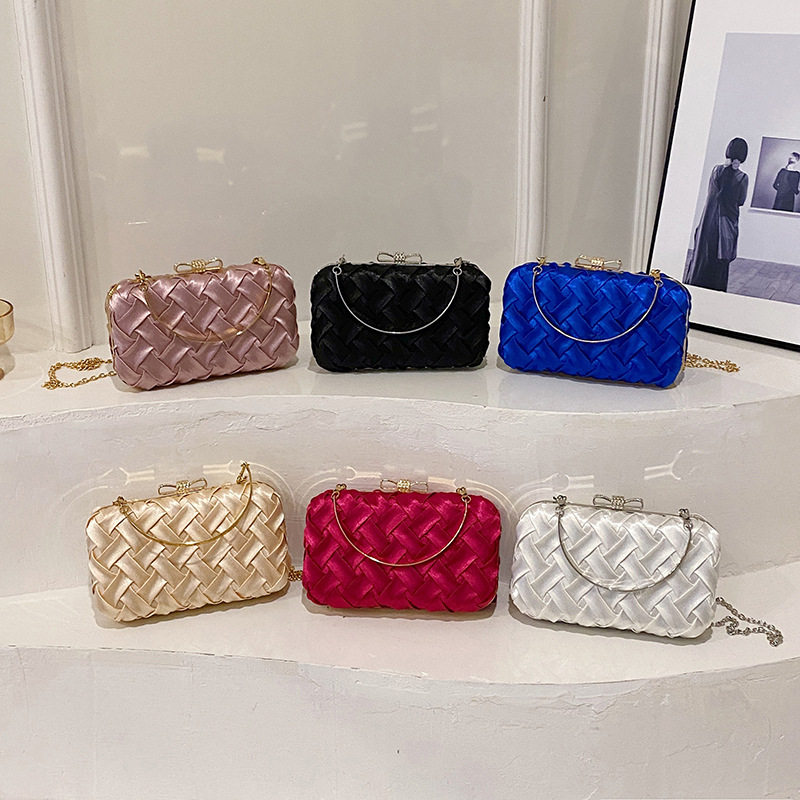 德国精工新款编织晚装包宴会包斜挎高级感单肩手提女包盒子包