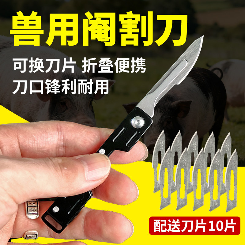 阉猪刀不锈钢折叠手术刀图片