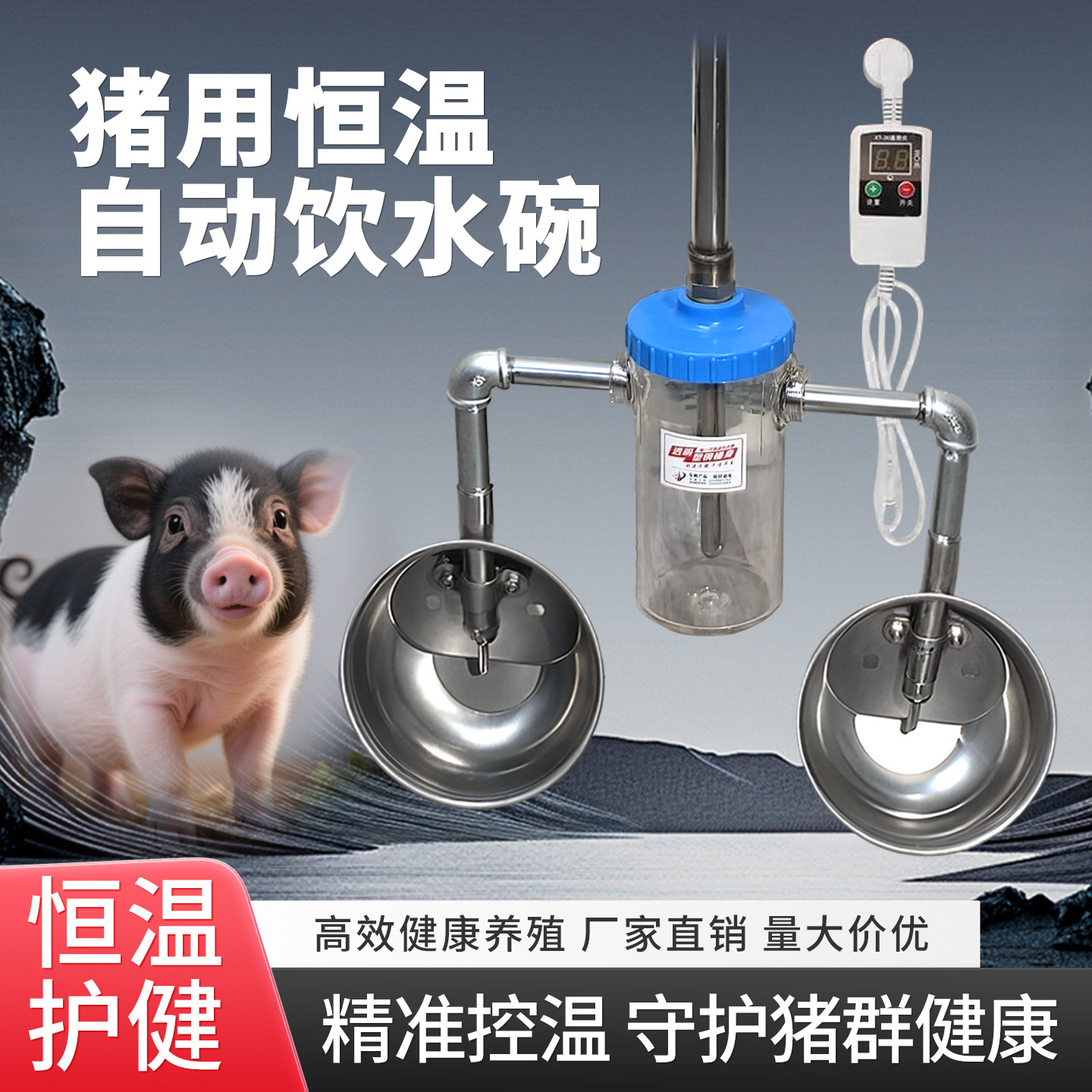猪用不锈钢自动加热饮水器