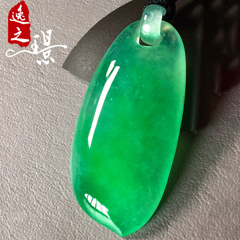 逸之璟 缅甸老坑天然a货翡翠玉石冰种阳绿招财福瓜福禄翡翠吊坠