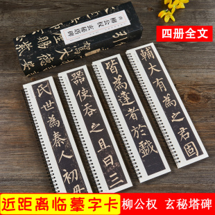 唐 安徽美术出版 经典 柳体楷书书法毛笔字帖原碑帖附简体旁注 社 碑帖近距离临摹卡全4册 柳公权玄秘塔碑