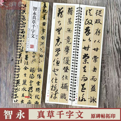 智永 真草千字文 名家碑帖近距离临摹卡1册全文 真书千字文 楷书草书对照本 书法初学入门毛笔练字帖 崇文书局御字轩