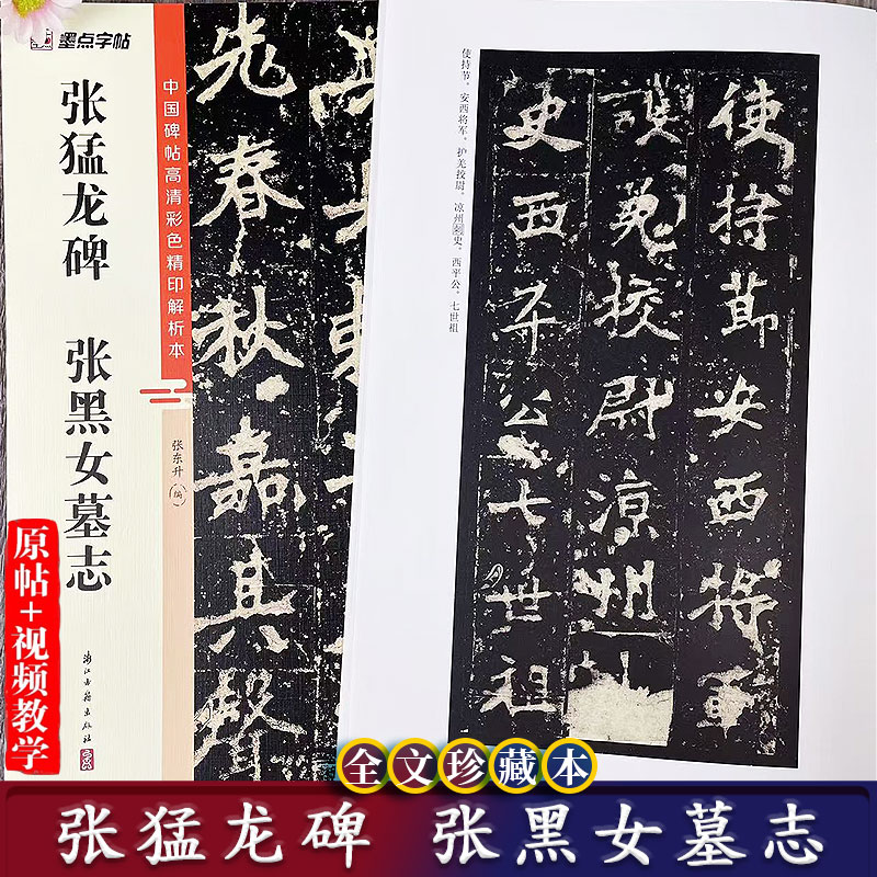 张猛龙碑 张黑女墓志 中国碑帖高清彩色精印解析本 北魏楷书视频教学+原碑帖毛笔书法字帖附简体旁注 成人毛笔临摹字帖 墨点字帖