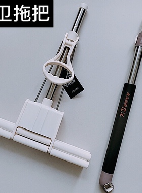 大卫原装正品胶棉拖把M1M2M9plus伸缩杆海绵双滚轮挤水替换头配件