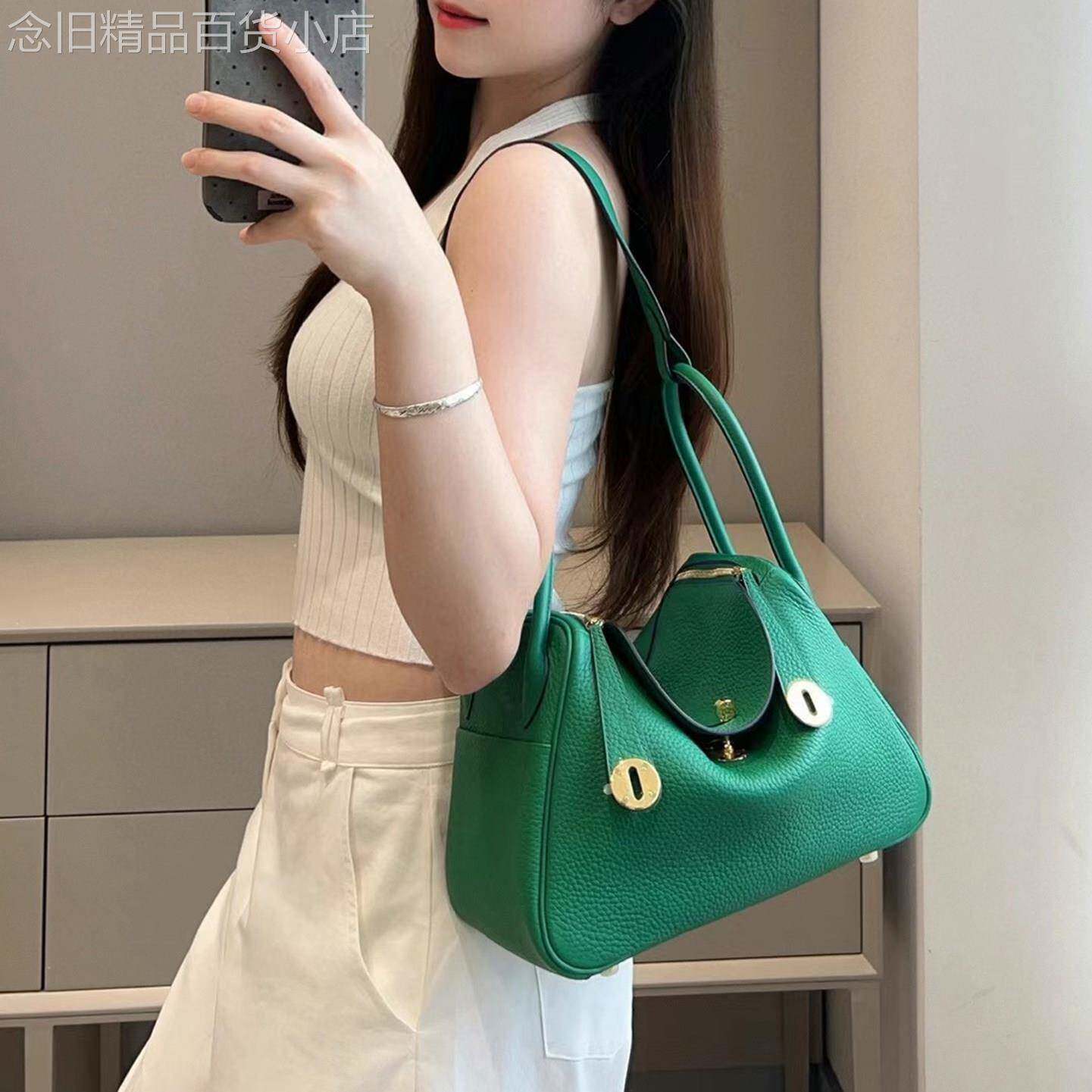 2025新款绿色包包真皮琳迪包手提医生包26/19斜挎单肩包大气女包