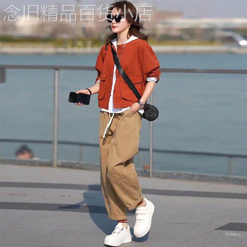 欧洲站休闲运动套装女2026新款春秋季时尚高级感连帽卫衣三件套潮