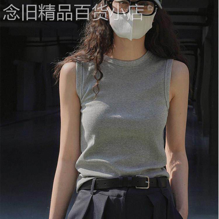 美式灰色工字吊带背心内搭2026新款夏季女装外穿无袖背心美背上衣