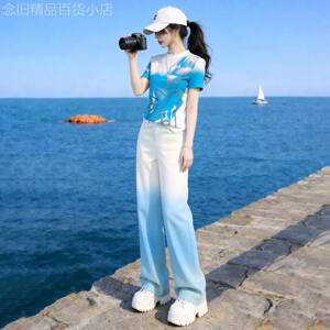 高档品牌可外穿家居服女款夏季夏天纯棉短袖长裤精致独特睡衣裤套