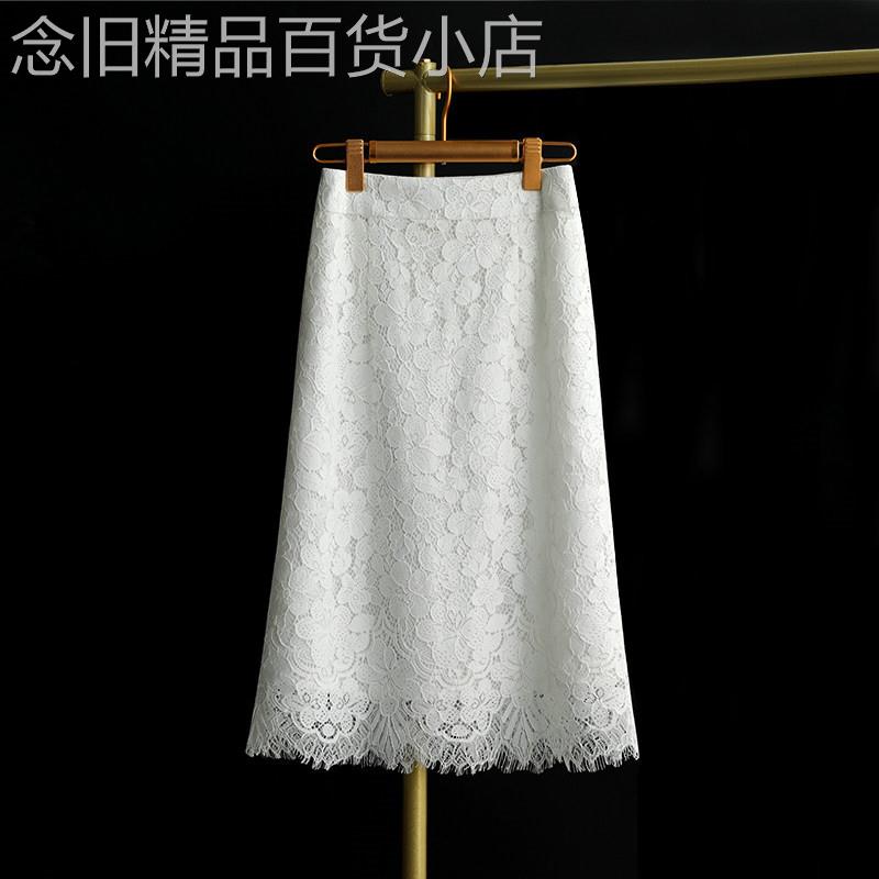 白色蕾丝半身裙女夏2026新款气质a字裙时尚半裙中长版显瘦仙女裙