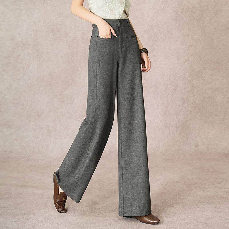 天丝阔腿裤女2026春夏新款高级感直筒裤高腰垂感气质百搭休闲西裤