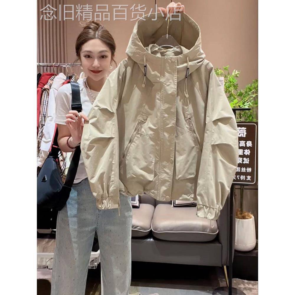 冲锋衣外套女春秋高端欧货爆款防晒衣小个子短款休闲风衣夹克上衣