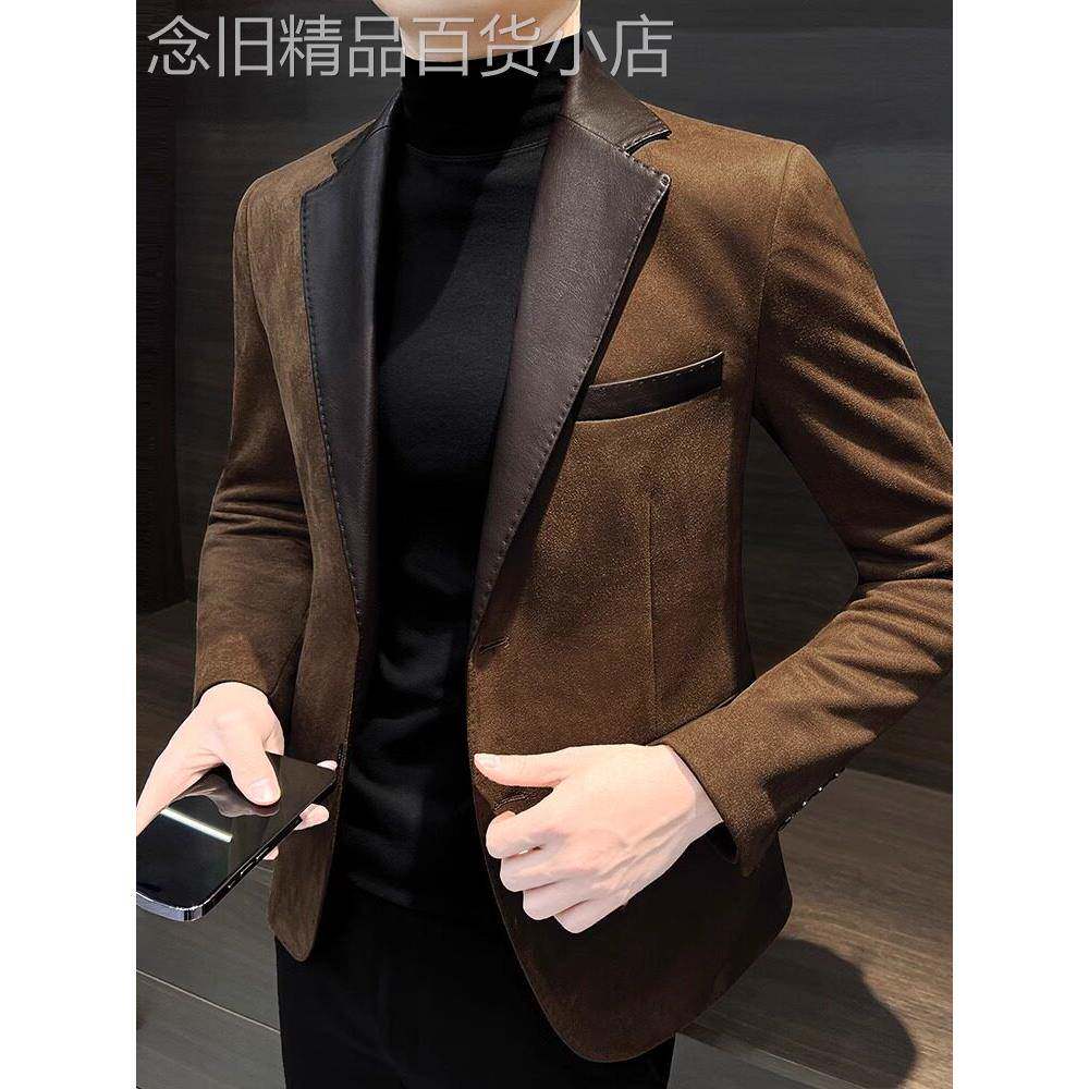 男士西装外套春秋季2025新款高级感休闲韩版便服单西修身痞帅西服