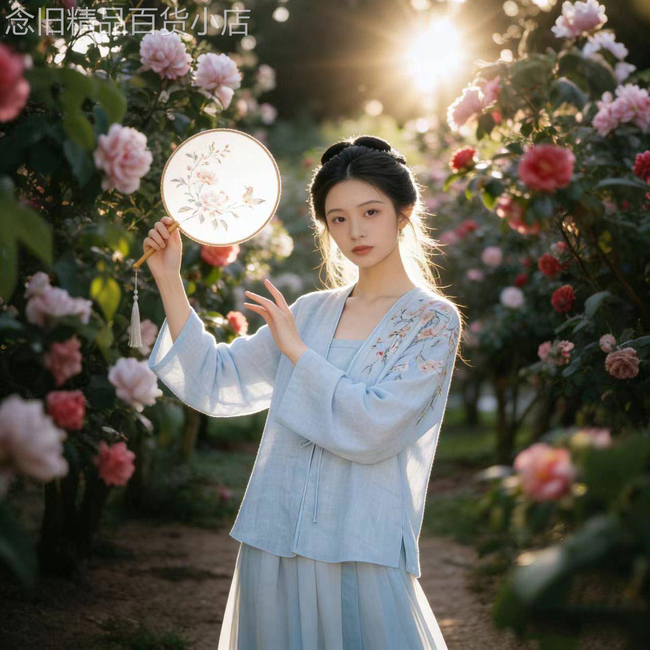 春夏亚麻文艺复古女装刺绣新中式开衫女长袖宽松系带轻薄外套上衣