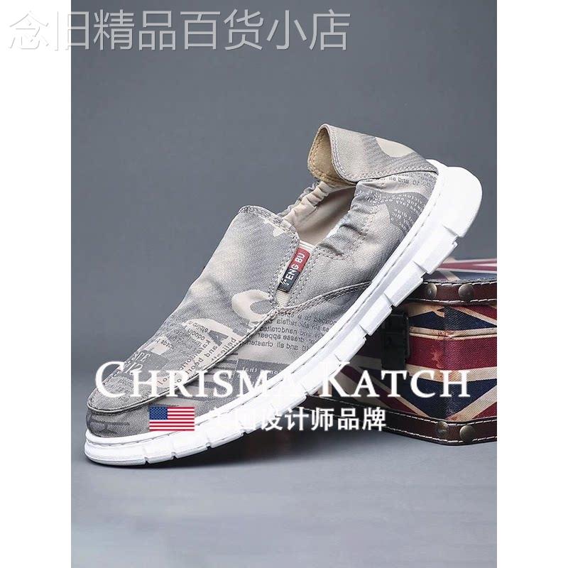 出口美国Chrisma Katch~老北京布鞋懒人鞋子男士透气帆布鞋2026