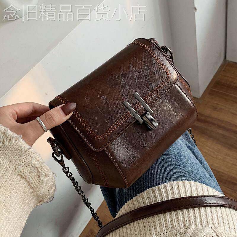 法国ZAMP复古真皮小众女包新款高级感宽带斜揹包流行爆款小方包潮