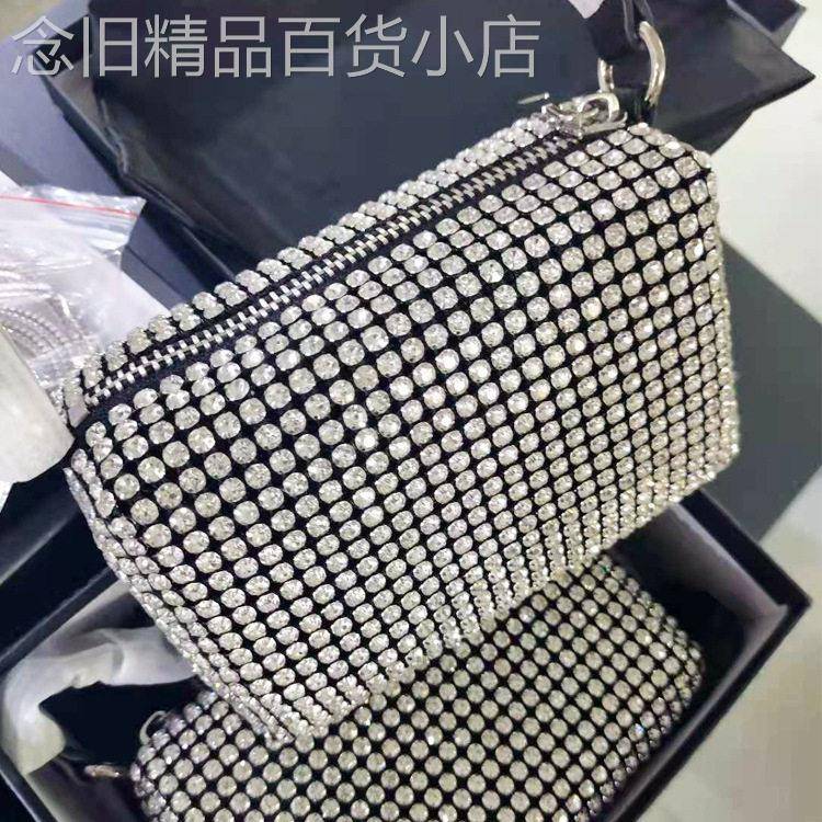 香港水钻包女手提包彩钻斜挎手拎腋下包单肩钻石小包包女晚宴