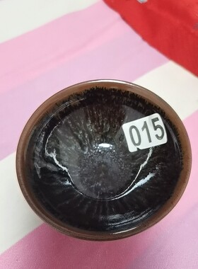 建盏女大师李细妹束口器型蓝豪9.9口径