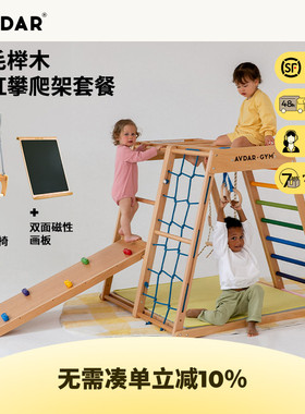 AVDAR山毛榉木攀爬架儿童室内乐园多功能滑梯秋千组合宝宝玩具