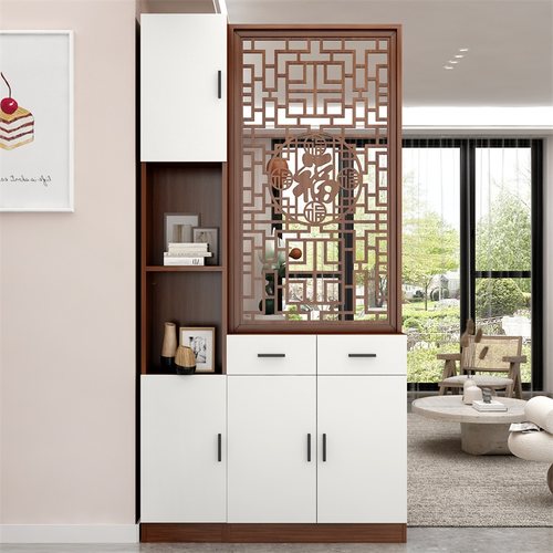 好运百世新中式玄关鞋柜工厂直销